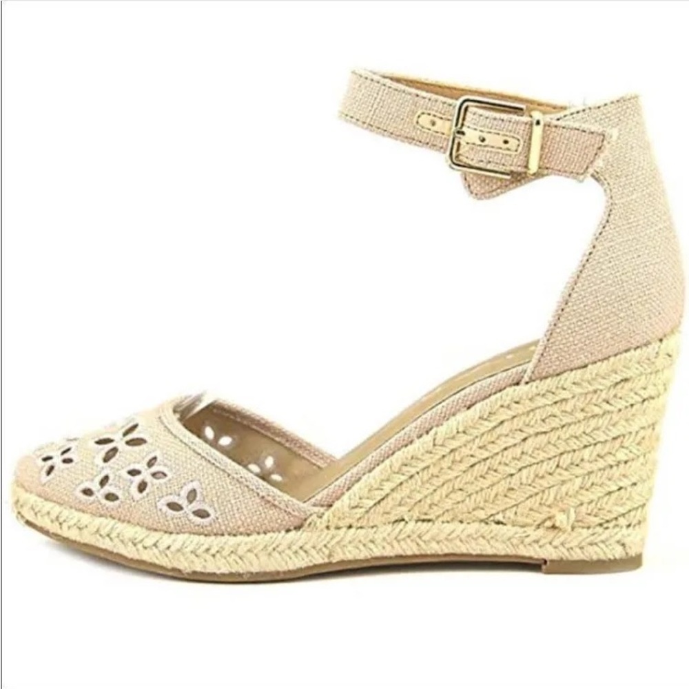 Beigey Pink Espadrille Wedge Sandals by Unisa